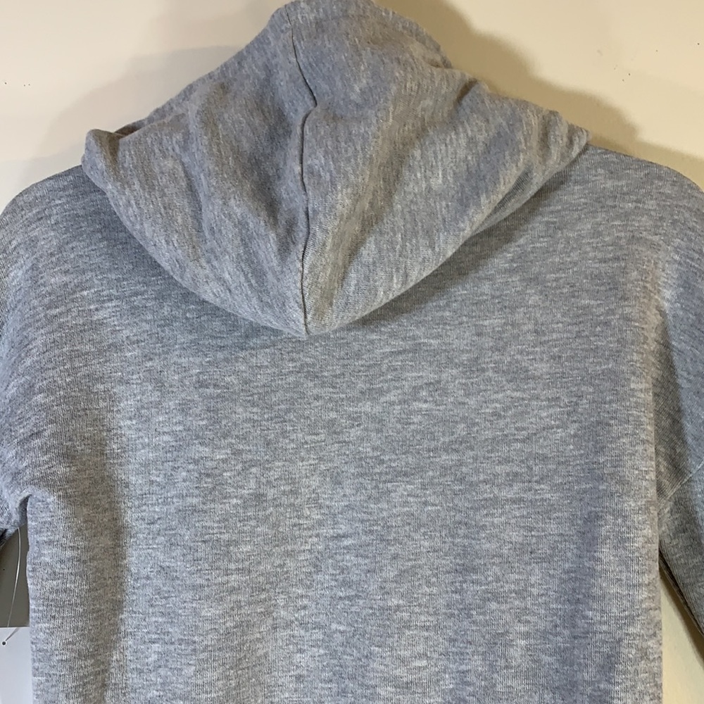 NWT. Nordstrom Girl’s L Grey Heather Rainbow Cotton Blend Puff Sleeve Hoodie. - Picture 7 of 8